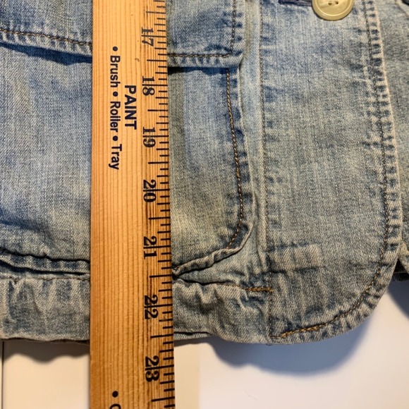 VTG Lauren Jeans Co. Ralph Lauren cotton denim blazer Jacket PM boho cottagecore - Picture 10 of 10